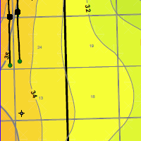 net pay map showing undrilled offsetting acreage